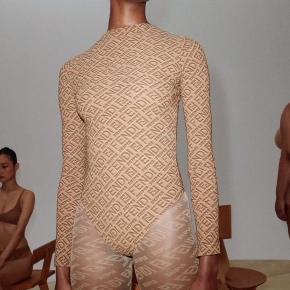 FENDI X SKIMS LONG SLEEVE BODYSUIT, NEVER WORN